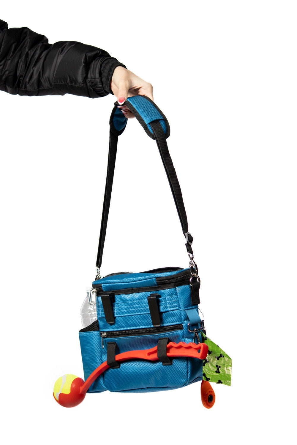 TAIL TRIBE Dog Walking Bag. UK Brand dog treat pouch includes removable liner, dog walking accessories water bowl, poop bags & training clicker
